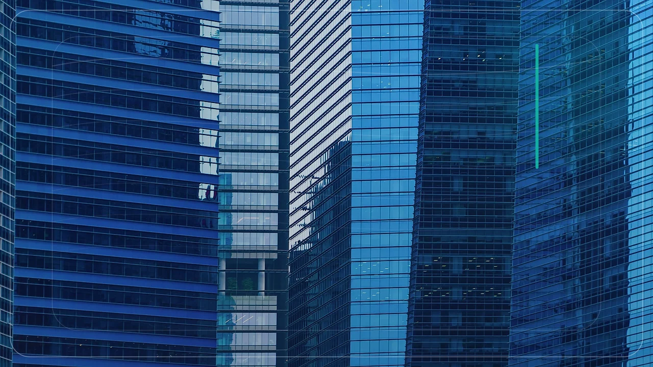 Glass office towers in Singapore's business district